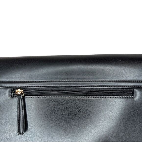 SOLE SOCIETY Envelope Clutch with Gold Hardware in Black and Gray - Picture 10 of 14